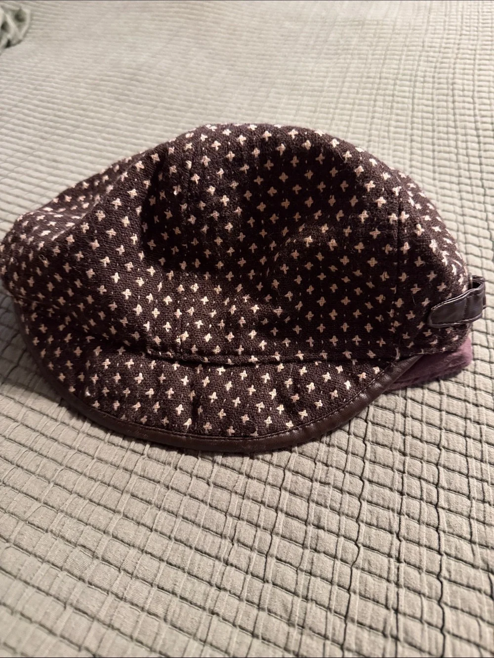 Women’s  Brown Patterned Newsboy Cap